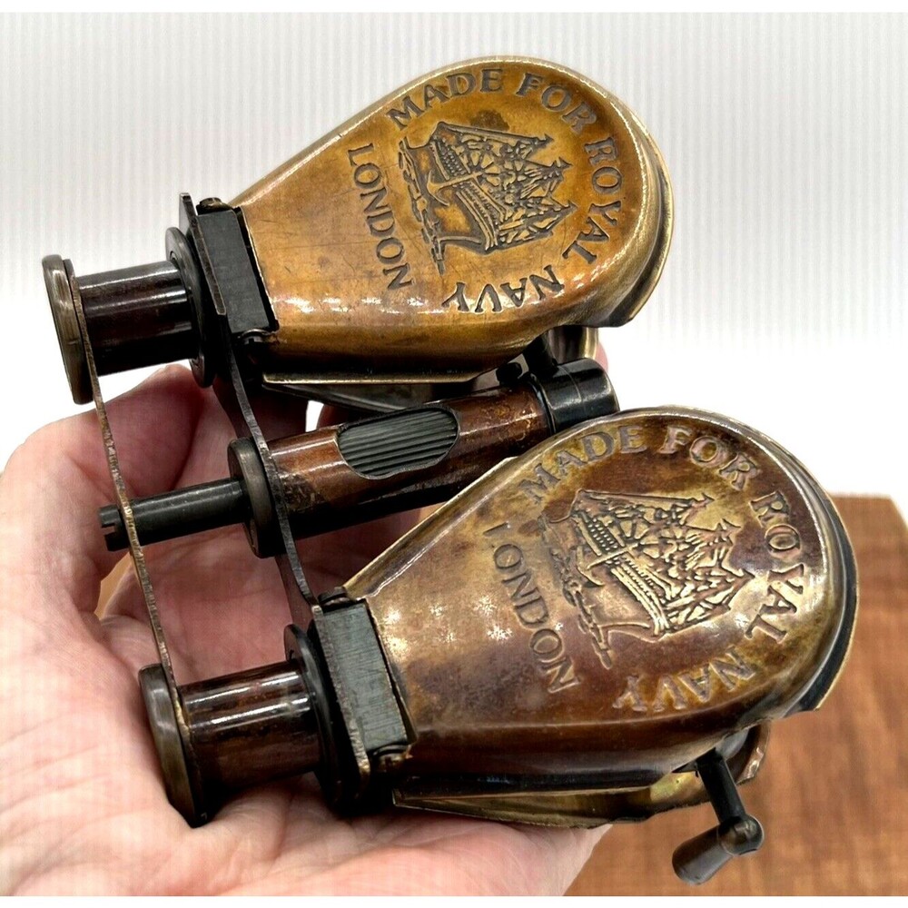 Folding Binocular Sifaat World Replica Brown Brass "Made for Royal Navy London"